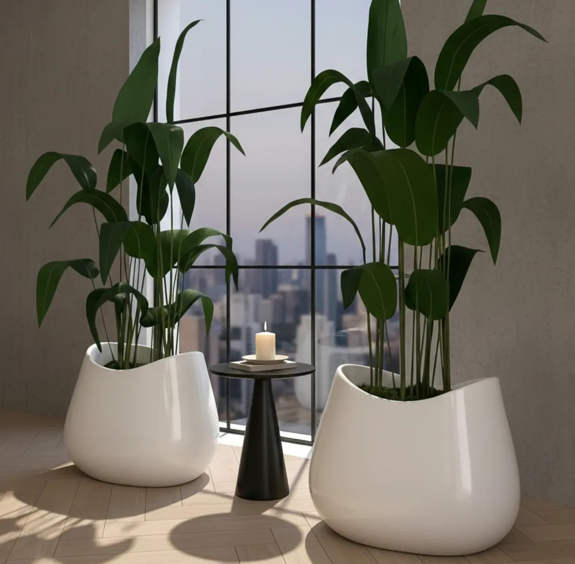 Artificial Plants potted with Home wave Fibreglass Pot